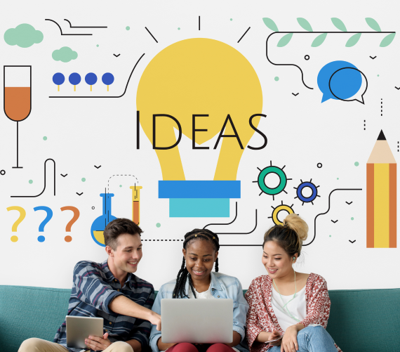 students-with-illustration-creativity-ideas-light-bulb 1