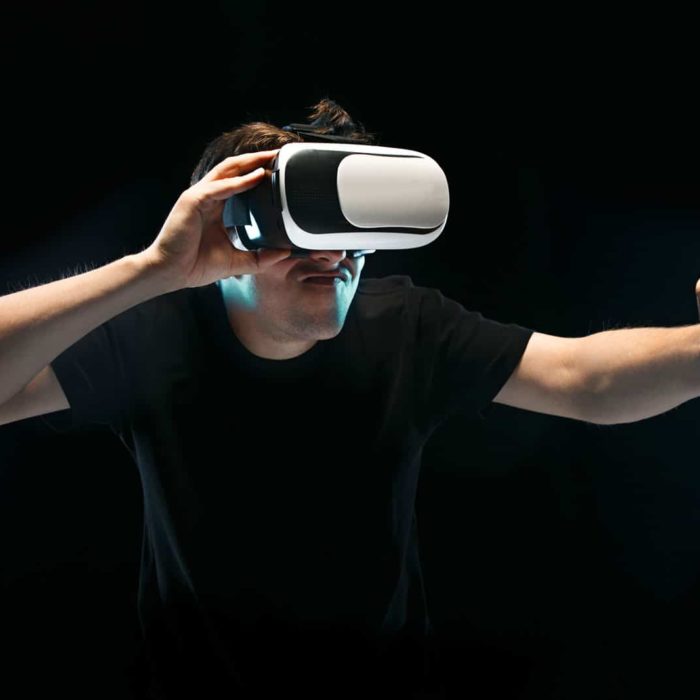 the man with glasses of virtual reality future PGMNRMU