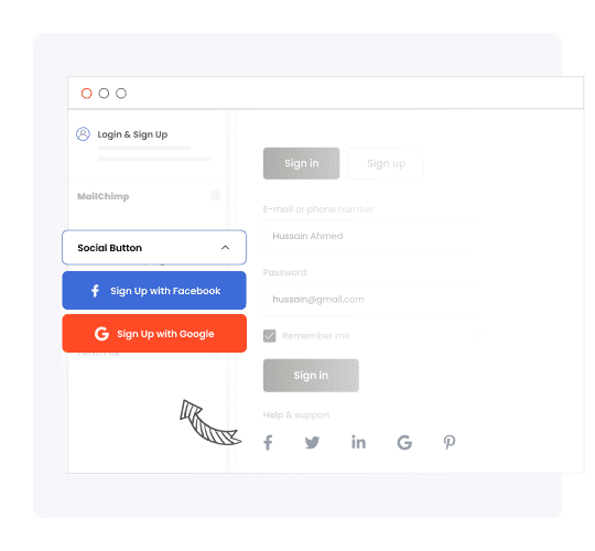 login with google facebook